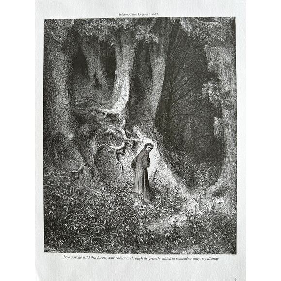 Gustav Dore, Wild Forest, A Panther Divine Comedy, Art Print, ~ 250803-WH 705 - Picture 2 of 4